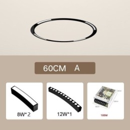 Faretto da incasso magnetico circolare per binario, luce decorativa 60 cm