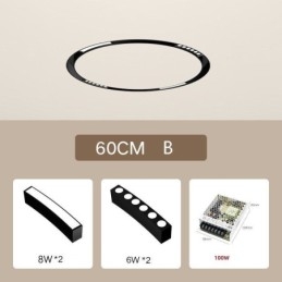 Faretto da incasso magnetico circolare per binario, luce decorativa 60 cm