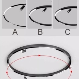 Binario da incasso magnetico rotondo in alluminio IP45 48V