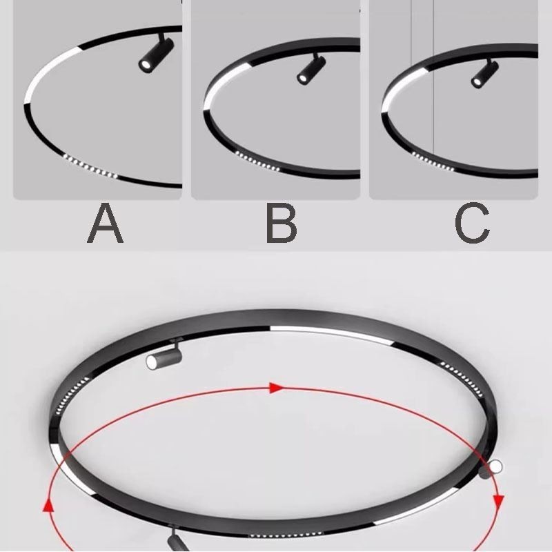 Binario da incasso magnetico rotondo in alluminio IP45 48V