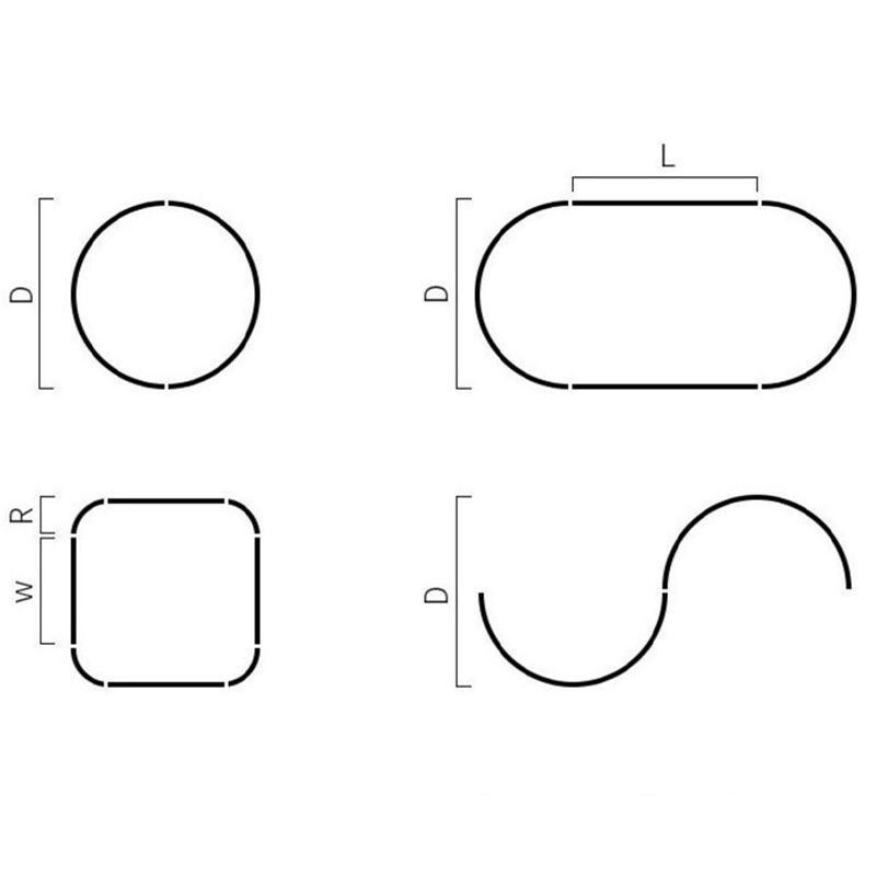 Binario da incasso magnetico rotondo in alluminio IP45 48V
