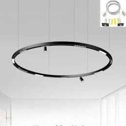 Binario da incasso magnetico rotondo in alluminio IP45 48V