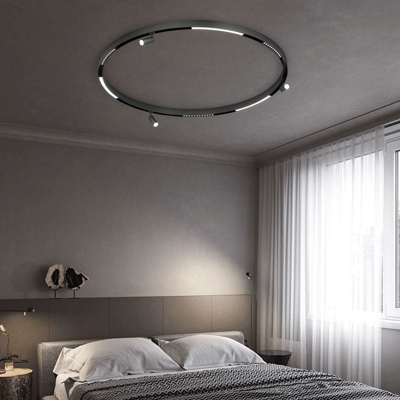 Binario da incasso magnetico rotondo in alluminio IP45 48V