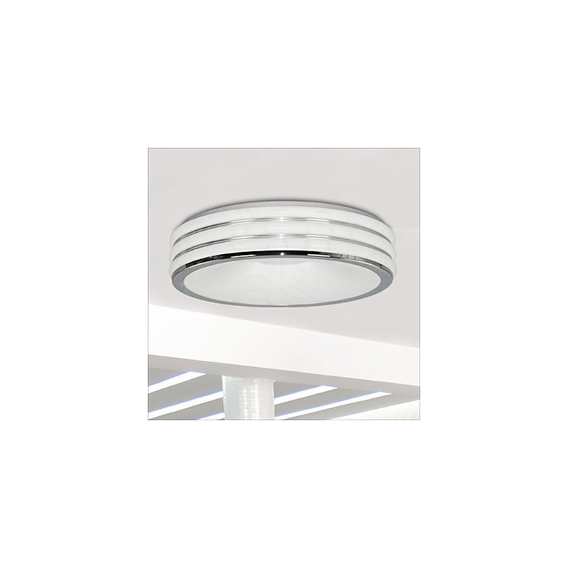 Plafoniera LED rotonda da soffitto a filo 40 cm bianca