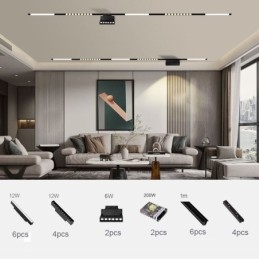 Sistema di illuminazione da binario magnetico decorativo 3 m x 2