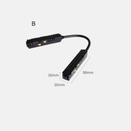 Accessorio per illuminazione a binario magnetico, collegamento angolare per binario da incasso