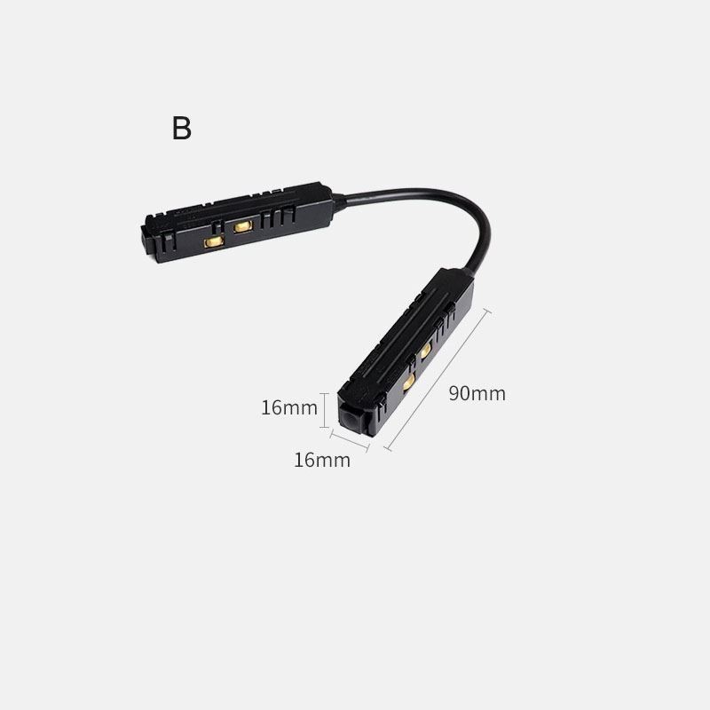 Accessorio per illuminazione a binario magnetico, collegamento angolare per binario da incasso