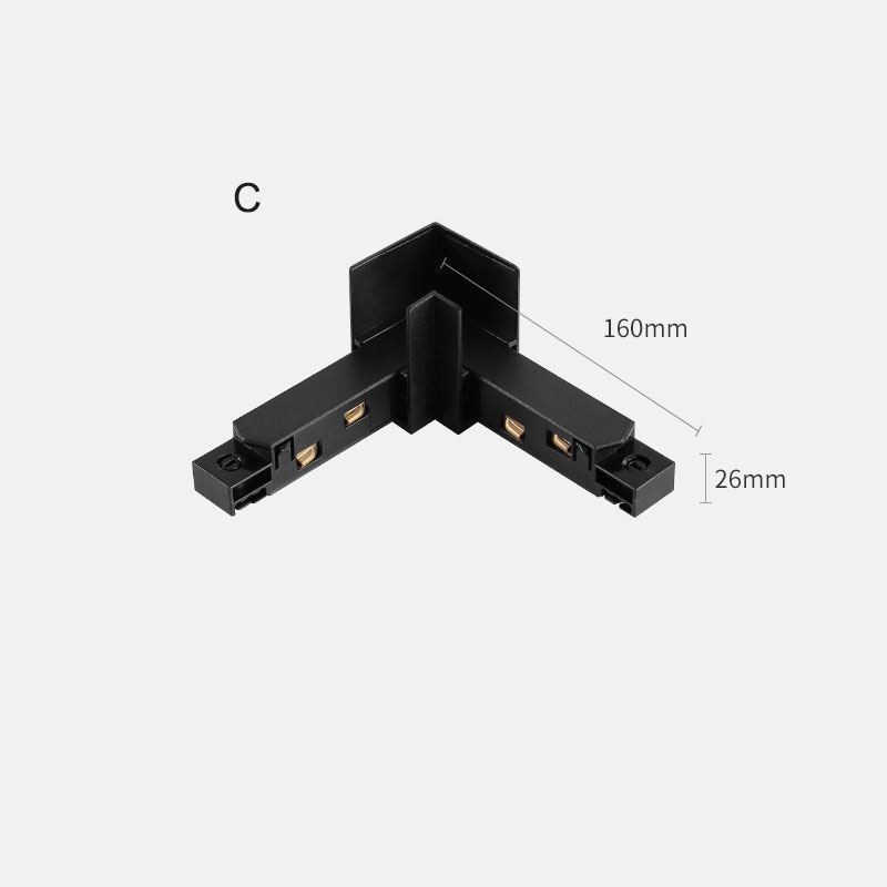 Accessorio per illuminazione a binario magnetico, collegamento angolare per binario da incasso