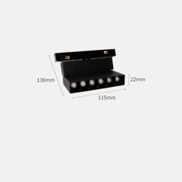 Faretto da incasso magnetico per binario 6M*2
