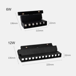 Faretto da binario magnetico pieghevole da incasso 36V