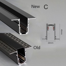 Binario magnetico da incasso o a superficie ultrasottile 100 cm 36V IP45