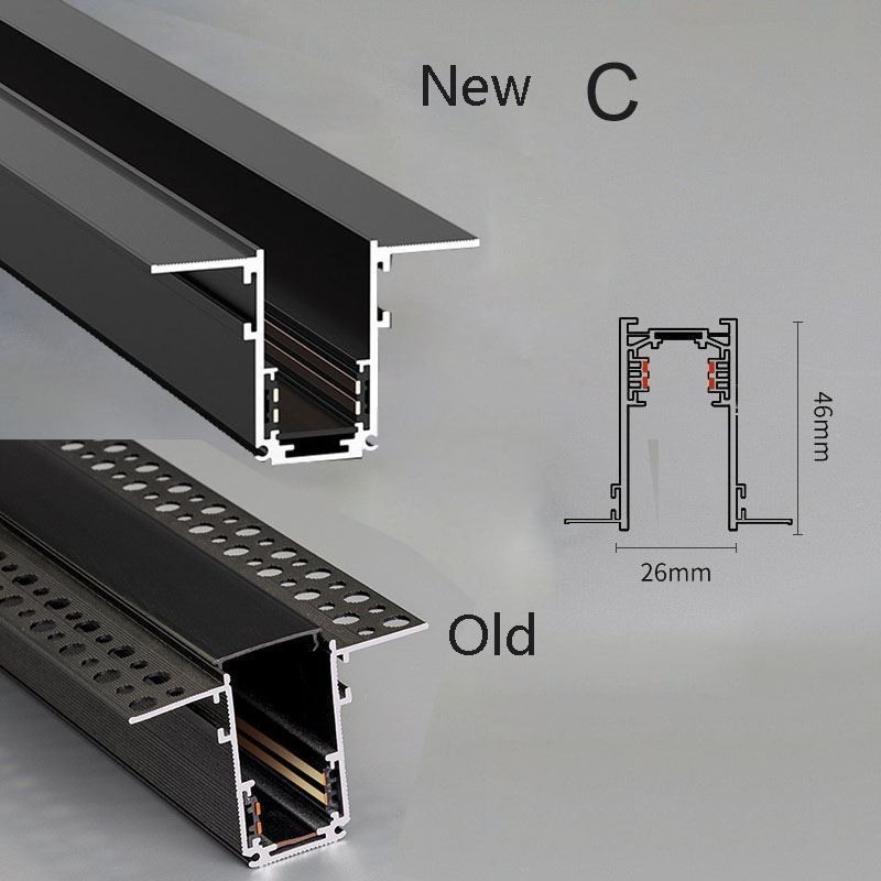 Binario magnetico da incasso o a superficie ultrasottile 100 cm 36V IP45