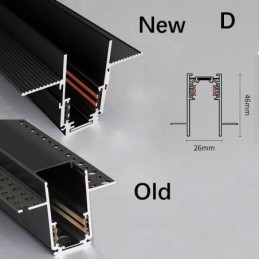 Binario magnetico da incasso o a superficie ultrasottile 100 cm 36V IP45