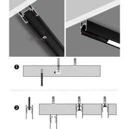 Binario magnetico da incasso o a superficie ultrasottile 100 cm 36V IP45