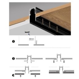 Binario magnetico da incasso o a superficie ultrasottile 100 cm 36V IP45