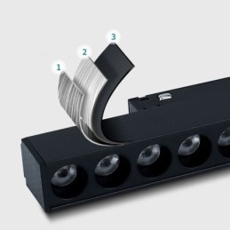 Faretto da binario magnetico da incasso 36V