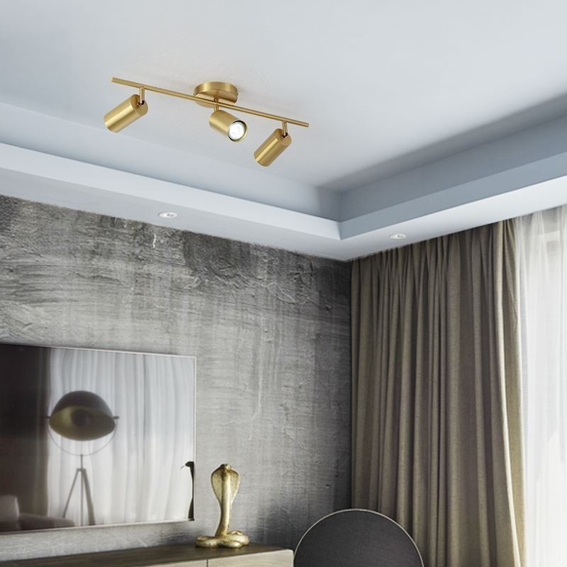 Lampada da soffitto a filo in ottone stile nordico GU10 1/2/3/4 luci