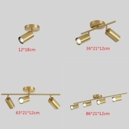 Lampada da soffitto a filo in ottone stile nordico GU10 1/2/3/4 luci