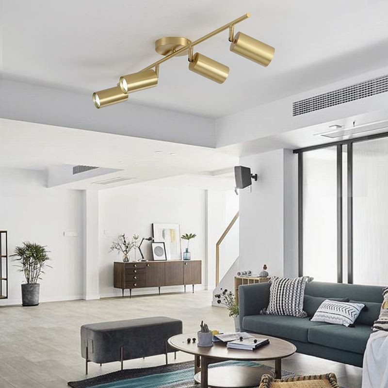 Lampada da soffitto a filo in ottone stile nordico GU10 1/2/3/4 luci