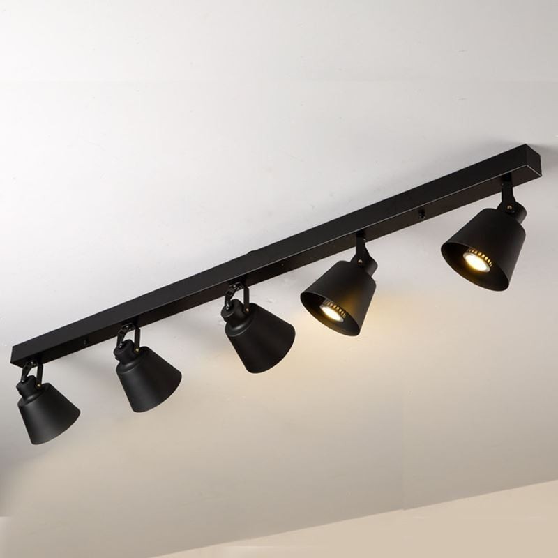 Faretto da soffitto industriale vintage in ferro per binario, ruotabile, E27/E26