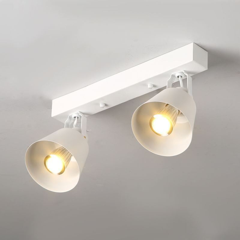 Faretto da soffitto industriale vintage in ferro per binario, ruotabile, E27/E26
