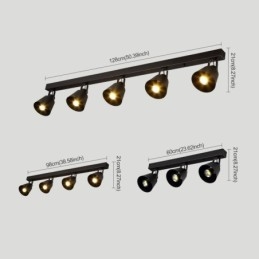 Faretto da soffitto industriale vintage in ferro per binario, ruotabile, E27/E26