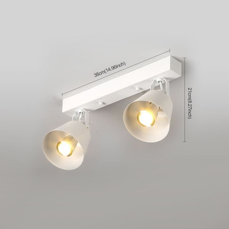Faretto da soffitto industriale vintage in ferro per binario, ruotabile, E27/E26