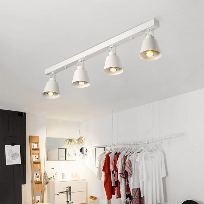 Faretto da soffitto industriale vintage in ferro per binario, ruotabile, E27/E26