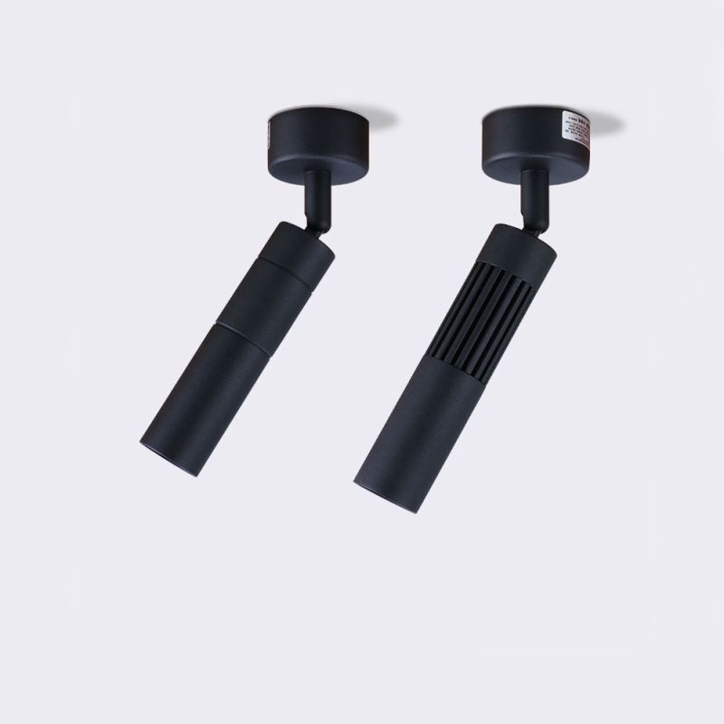 Faretto da soffitto COB girevole nero, luce singola
