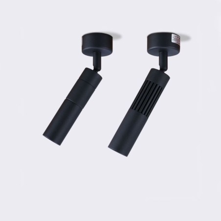 Faretto da soffitto COB girevole nero, luce singola