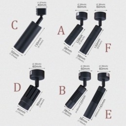 Faretto da soffitto COB girevole nero, luce singola