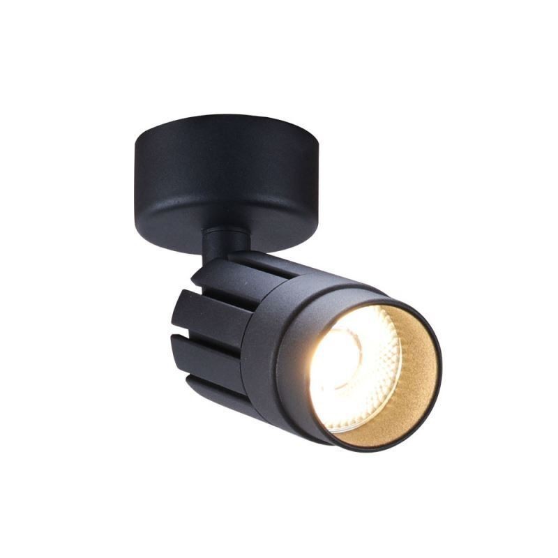 Faretto da soffitto COB girevole nero, luce singola