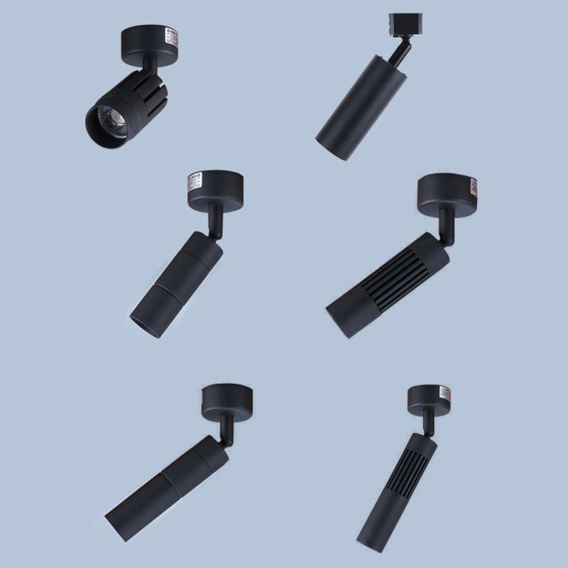Faretto da soffitto COB girevole nero, luce singola