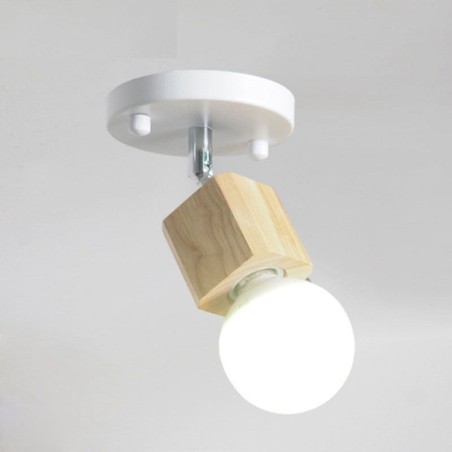 Faretto da soffitto mini moderno bianco, 1 luce, orientabile 180°, attacco E27/E26