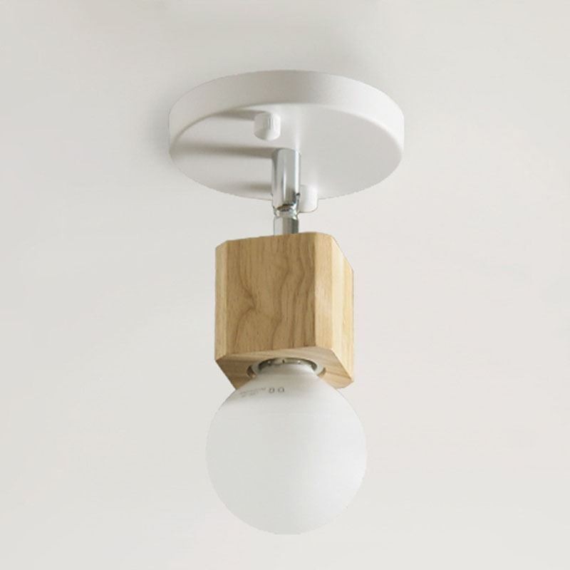 Faretto da soffitto mini moderno bianco, 1 luce, orientabile 180°, attacco E27/E26
