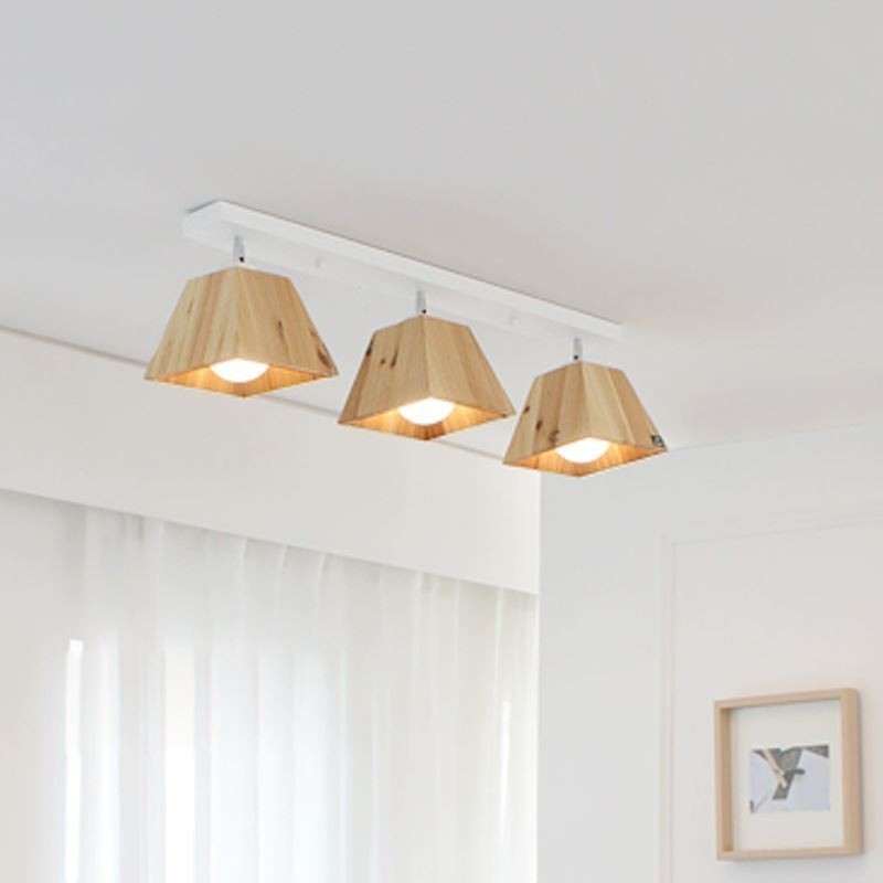 Faretto da soffitto girevole in legno nordico a 4 prismi
