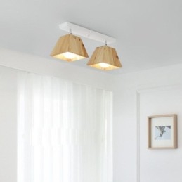 Faretto da soffitto girevole in legno nordico a 4 prismi