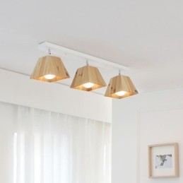 Faretto da soffitto girevole in legno nordico a 4 prismi
