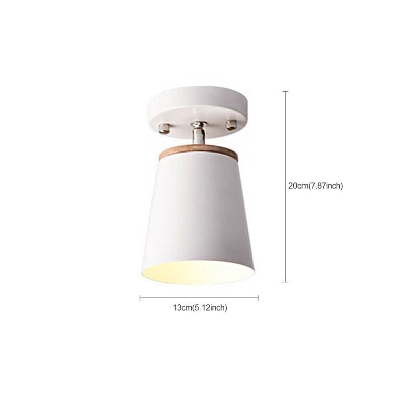 Faretto da soffitto nordico in metallo e legno, 1 luce, E27/E26