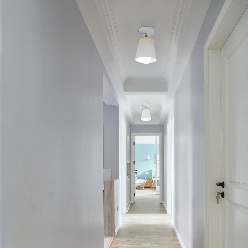 Faretto da soffitto nordico in metallo e legno, 1 luce, E27/E26