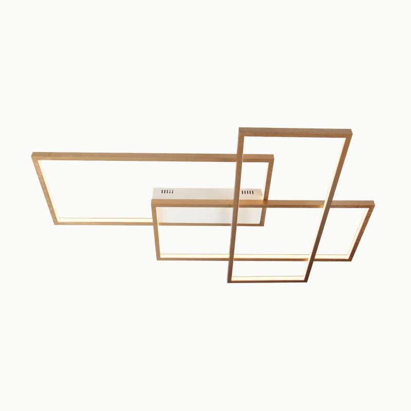 Plafoniera LED moderna in alluminio oro con telecomando dimmerabile 3 livelli, 90 W