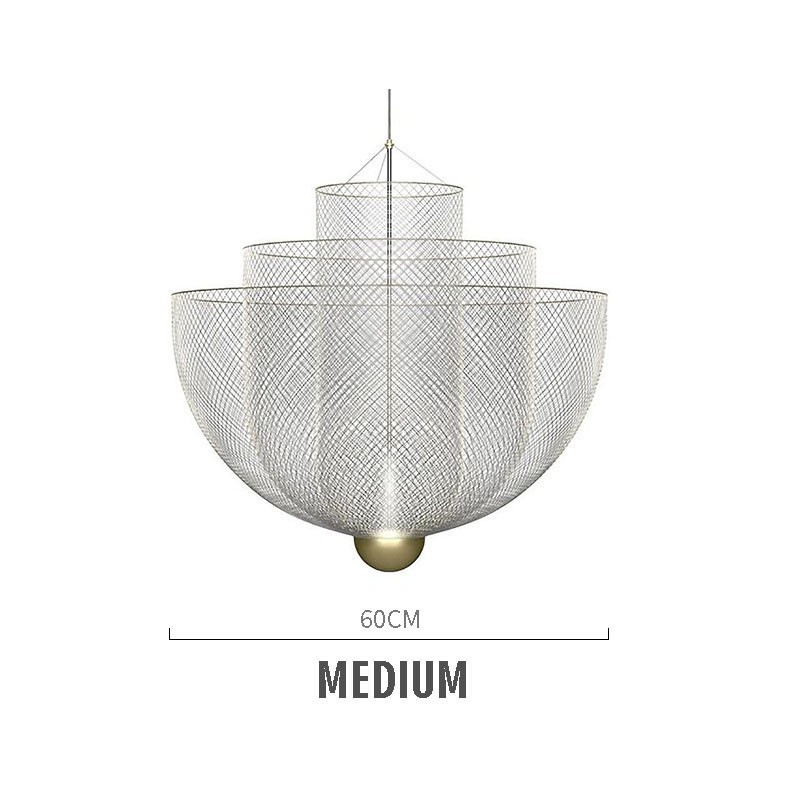 Lampada a sospensione Nordic Grid moderna 1 luce E12/E14 max 40W