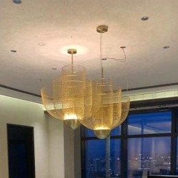 Lampada a sospensione Nordic Grid moderna 1 luce E12/E14 max 40W