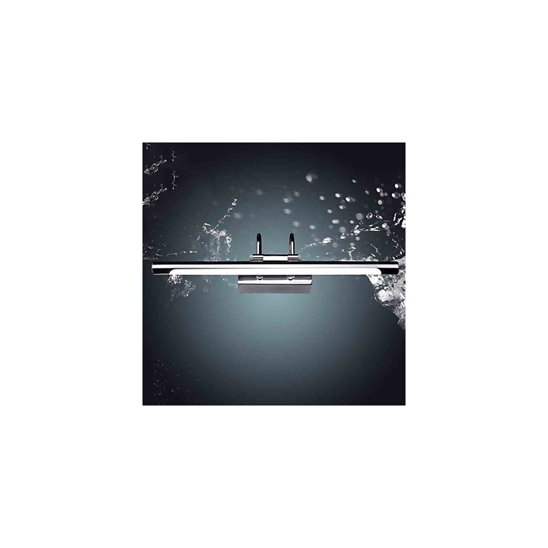 Applique da bagno a specchio in acciaio inox e acrilico LED bianco freddo/caldo 57x13,5x15 cm