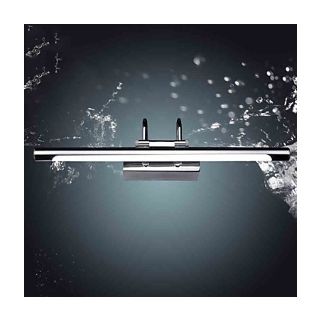 Applique da bagno a specchio in acciaio inox e acrilico LED bianco freddo/caldo 57x13,5x15 cm
