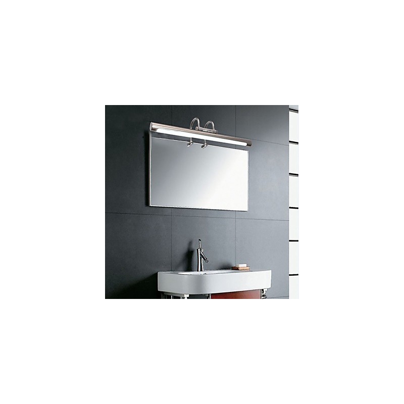 Applique da bagno a specchio in acciaio inox e acrilico LED bianco freddo/caldo 57x13,5x15 cm