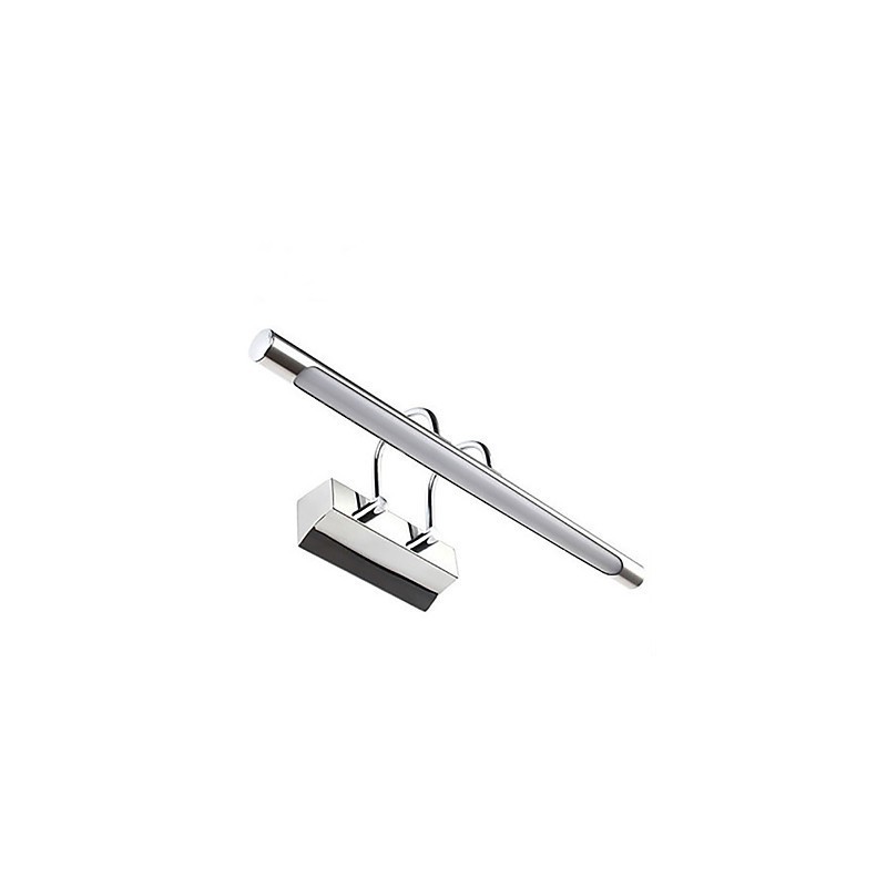 Applique da bagno a specchio in acciaio inox e acrilico LED bianco freddo/caldo 57x13,5x15 cm