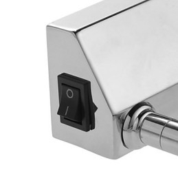 Applique da bagno a specchio in acciaio inox e acrilico LED bianco freddo/caldo 57x13,5x15 cm