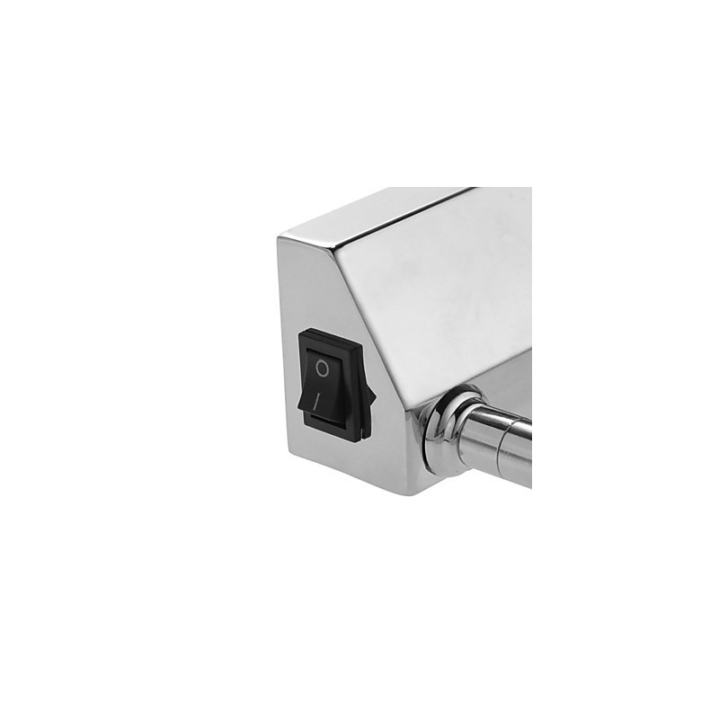 Applique da bagno a specchio in acciaio inox e acrilico LED bianco freddo/caldo 57x13,5x15 cm