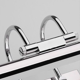 Applique da bagno a specchio in acciaio inox e acrilico LED bianco freddo/caldo 57x13,5x15 cm